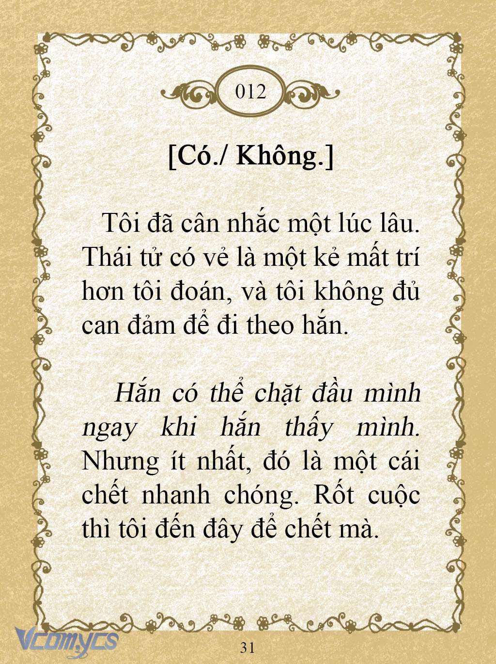 [Novel] Kẻ Phản Diện Được Định Phải Chết Chap 12 - Trang 2