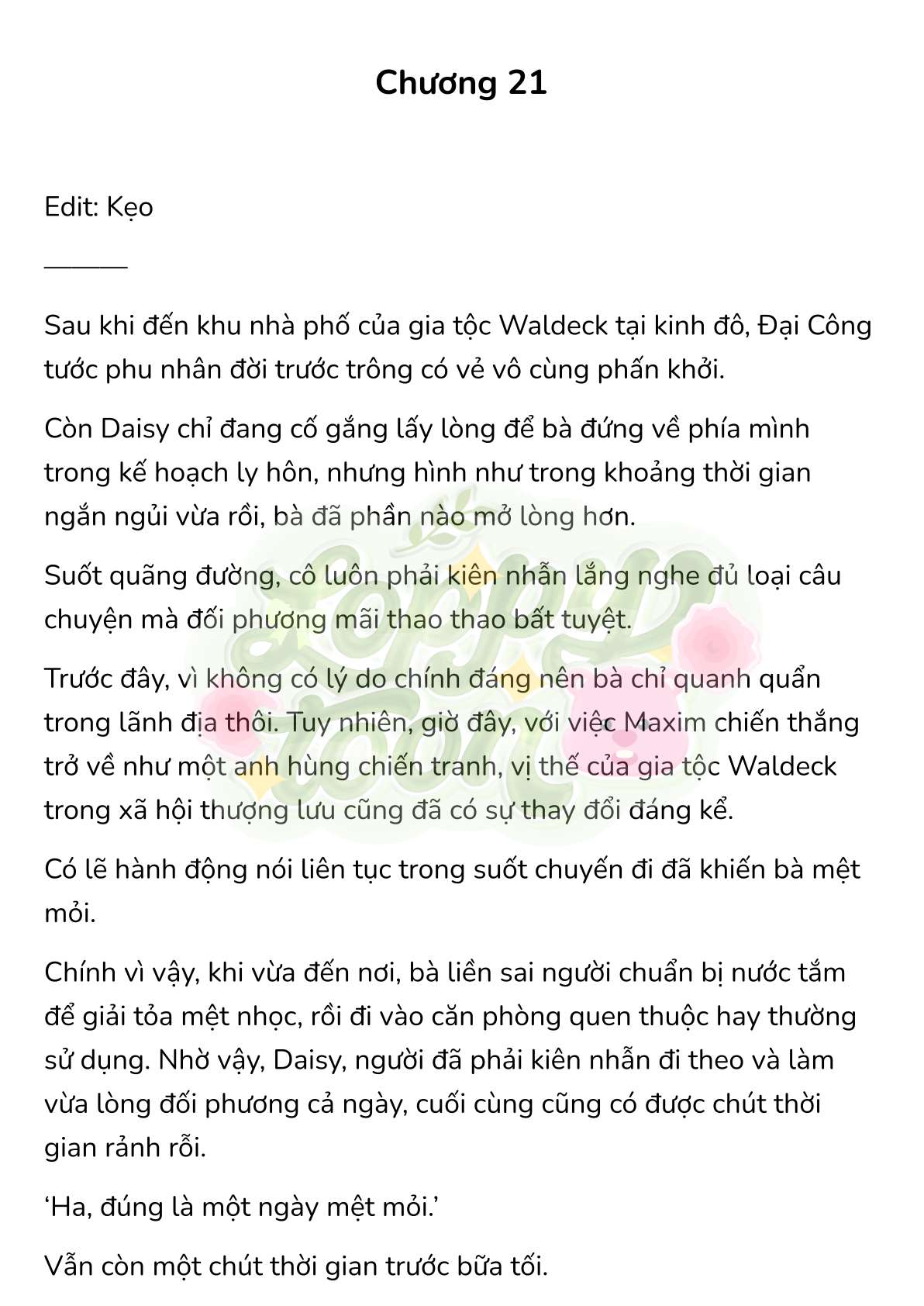 [Novel] Trận Chiến Ly Hôn! Chap 21 - Next Chap 22