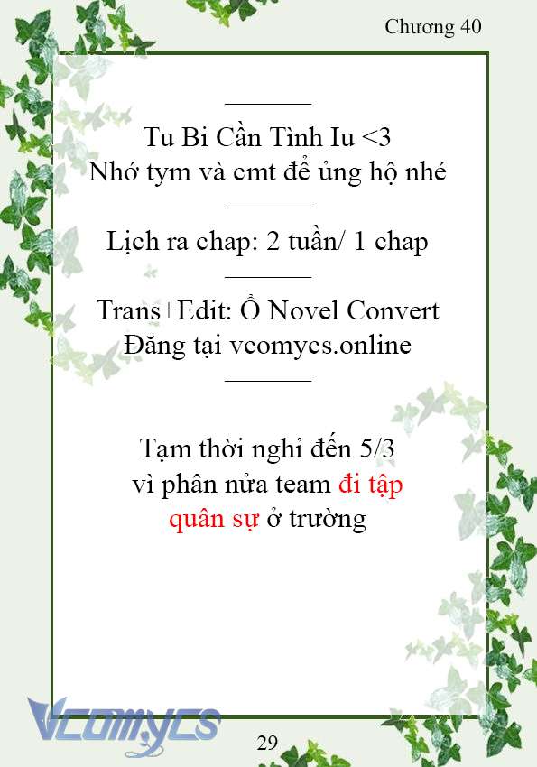 [Novel] Trở Thành Em Gái Của Nam Chính Tiểu Thuyết Đam Mỹ Chap 40 - Next Chap 41